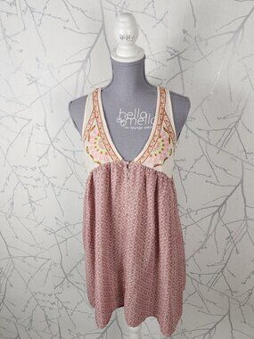 Flying Tomato Bohemian Embroidered Lace Back Babydoll Tank